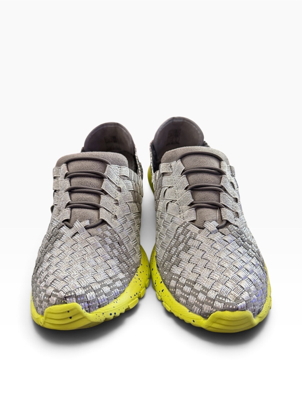 Bernie Mev Victoria Runner Silver Grey Woven Sneakers EU 41 US 10 NIB